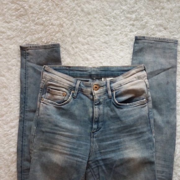 H&M Men's Acid Wash Distressed Slim Fit Jeans 26/32R - Picture 3 of 4